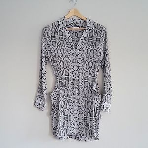 Equipment Femme Emmanuelle Silk Tie-waist Mini Shirtdress Dark Academia